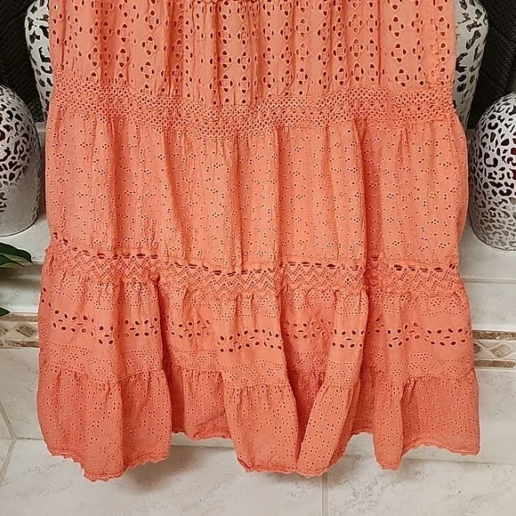 🧡 BOSTON PROPER Apricot OMBRE Crochet Maxi Skirt 🧡